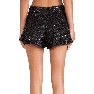 JOA flared sequin shorts